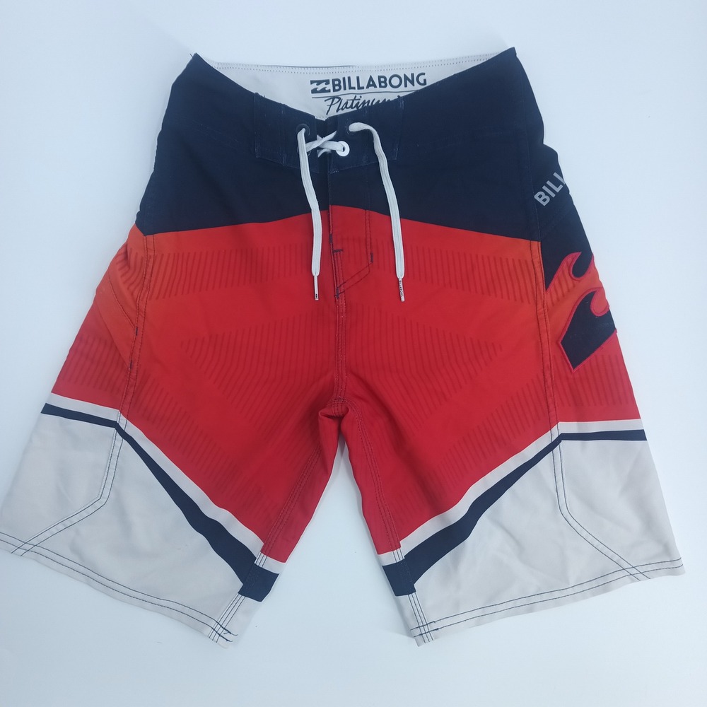 Billabong Platinum X Recycler Kids Board Shorts Red Navy White Size 22 B102ADOM
